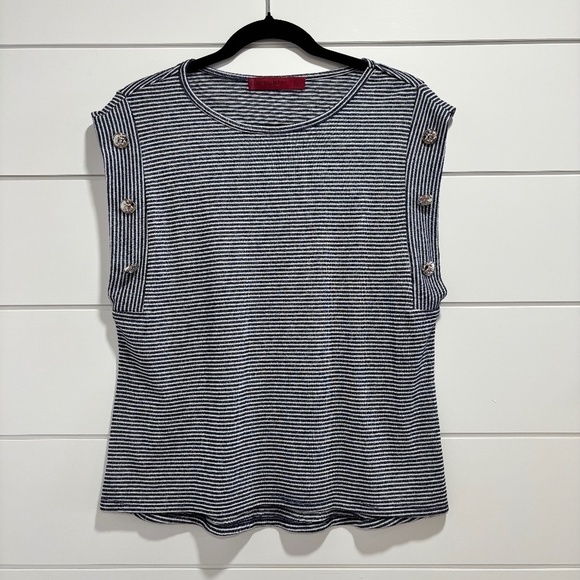 love scarlett Tops - Love Scarlett nautical style sleeveless top with anchor button detail size M